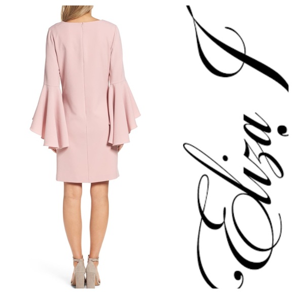 Eliza J Bell Sleeve V-Neck Crepe dress - Picture 8 of 8